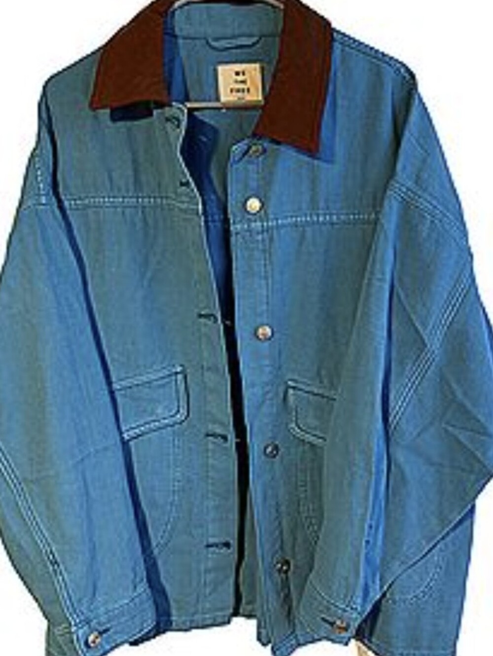Free People We The Free Barn Jacket Western Denium Contrast Trim S NWT